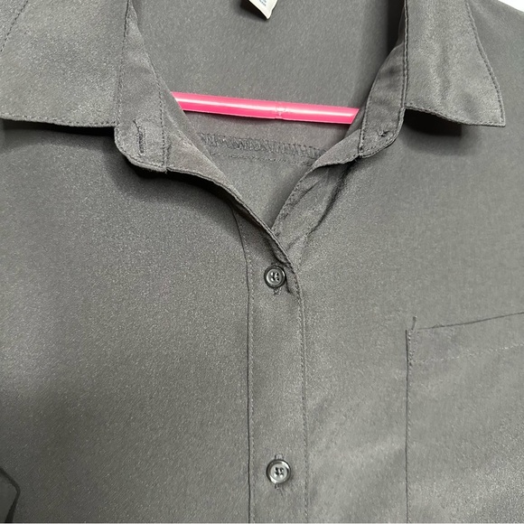 Old  Navy Button Up Blouse Semi Sheer Black Size Small - Picture 2 of 16